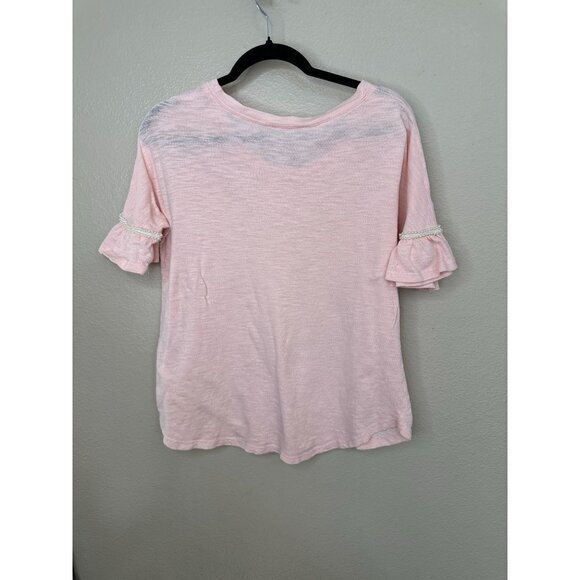 Weekend Suzanne Betro Womens Pink Blouse Small 3/4 sleeve round‎ neck cotton - Picture 6 of 7